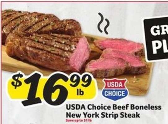 USDA Choice Beef Boneless New York Strip Steak