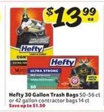 Hefty 30 Gallon Trash Bags