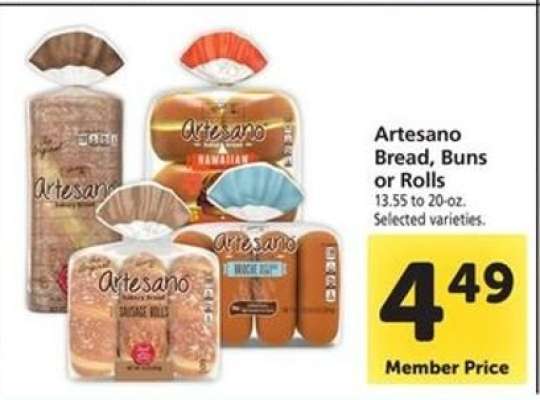 Artesano Bread, Buns or Rolls