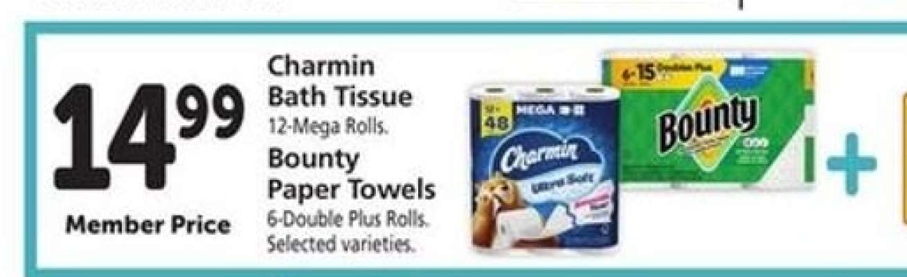 Charmin Bath Tissue, Bounty Paper Towels