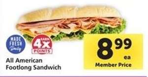 All American Footlong Sandwich