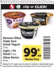 Dannon Oikos Triple Zero Greek Yogurt