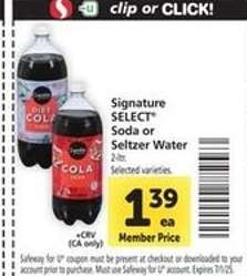 Signature SELECT Soda or Seltzer Water