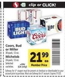 Coors, Bud or Miller