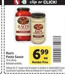 Rao's Pasta Sauce