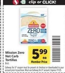 Mission Zero Net Carb Tortillas