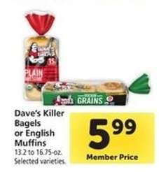 Dave's Killer Bagels or English Muffins