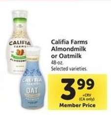 Califia Farms Almondmilk, or Oatmilk