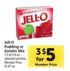 Jell-O Pudding or Gelatin Mix