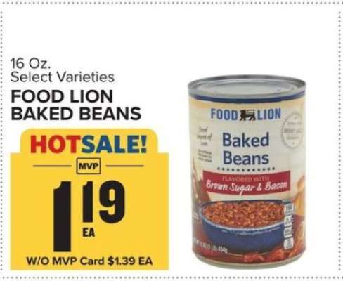 FOOD LION BAKED BEANS