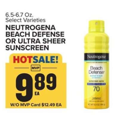 Neutrogena Beach Defense or Ultra Sheer Sunscreen