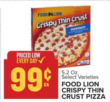 FOOD LION CRISPY THIN CRUST PIZZA