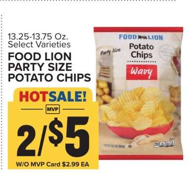 FOOD LION PARTY SIZE POTATO CHIPS