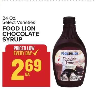 FOOD LION CHOCOLATE SYRUP