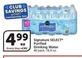 Signature SELECT® Purified Drinking Water - 40 pack, 16.9 oz.