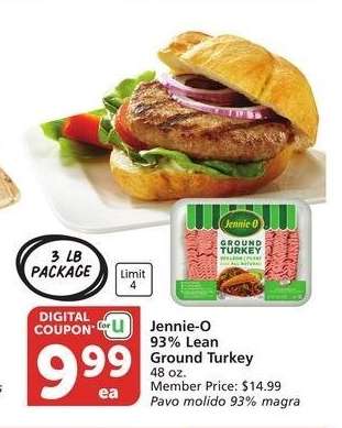 Jennie-O 93% Lean Ground Turkey - 48 oz.
Member Price: $14.99