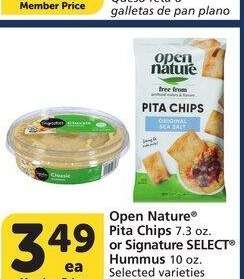 Open Nature® Pita Chips 7.3 oz. or Signature SELECT® Hummus 10 oz. - Selected varieties