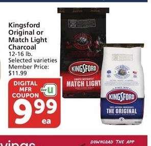 Kingsford Original or Match Light Charcoal - 12-16 lb. Selected varieties Member Price: $11.99
