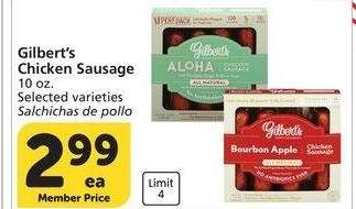 Gilbert's Chicken Sausage - 10 oz. Selected varieties