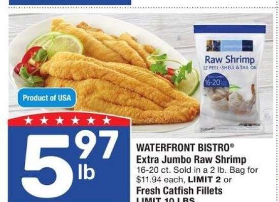 WATERFRONT BISTRO® Extra Jumbo Raw Shrimp - 16-20 ct. Sold in a 2 lb. Bag for
$11.94 each ,