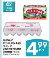 Lucerne® Extra Large Eggs 18 ct. or Challenge Butter Quarters 16 oz. - Select Varieties