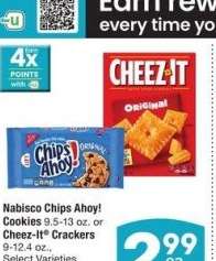Nabisco Chips Ahoy! Cookies 9.5-13 oz. or Cheez-It® Crackers 9-12.4 oz. - Select Varieties
MIX OR MATCH