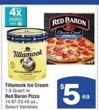 Tillamook Ice Cream 1.5 Quart or Red Baron Pizza 14.87-23.45 oz. - Select Varieties