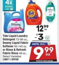 Tide Liquid Laundry Detergent 73-98 oz., Downy Liquid Fabric Softener 93-140 oz. or Rinse & Refresh Fabric Rinse 48 oz. - Select Varieties