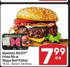 Signature SELECT® Prime Rib or Wagyu Beef Patties - 16 oz., Select Varieties