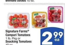 Signature Farms® Campari Tomatoes 1 lb. Pkg or Snacking Tomatoes 10 oz.