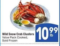 Wild Snow Crab Clusters - Value Pack Cooked, Sold Frozen