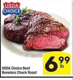 USDA Choice Beef Boneless Chuck Roast