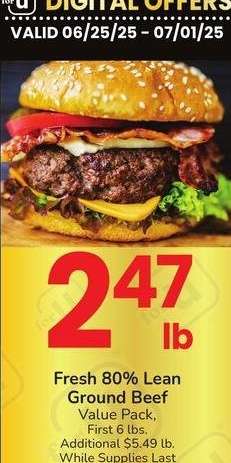 Fresh 80% Lean Ground Beef - Value Pack, First 6 lbs.