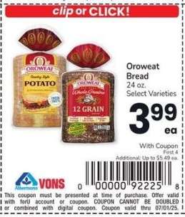 Oroweat Bread - 24 oz. Select Varieties