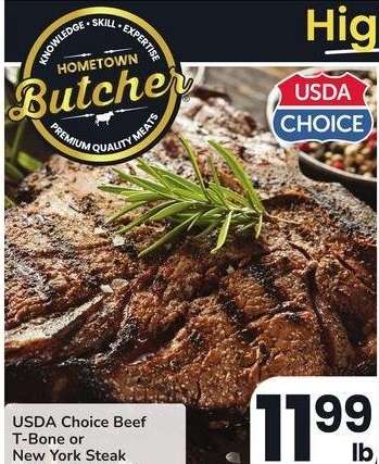 USDA Choice Beef T-Bone or New York Steak - Bone - In, Value Pack