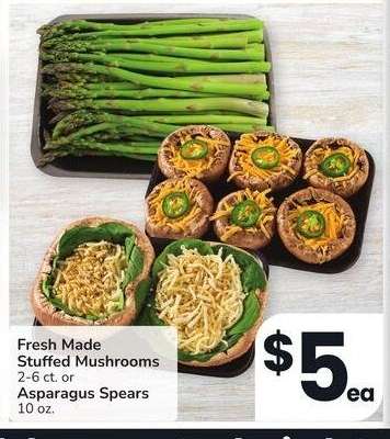 Fresh Made Stuffed Mushrooms 2-6 ct. or Asparagus Spears 10 oz.
