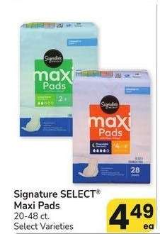 Signature SELECT® Maxi Pads - 20-48 ct. Select Varieties