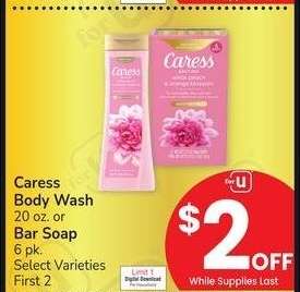 Caress Body Wash 20 oz. or Bar Soap 6 pk. - Select Varieties
