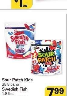 Sour Patch Kids 28.8 oz. or Swedish Fish 1.8 lbs. - Select Varieties