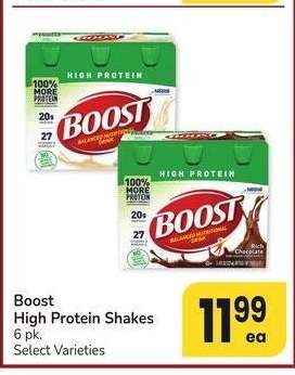 Boost High Protein Shakes - 6 pk. Select Varieties