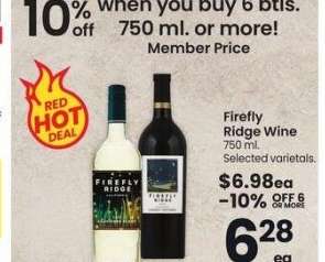Firefly Ridge Wine - 750 ml. Selected varietals.