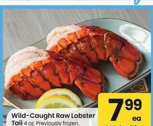 Wild-Caught Raw Lobster Tail - 4 oz. 
Previously frozen.