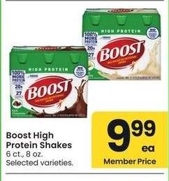 Boost High Protein Shakes - 6 ct., 8 oz. Selected varieties.