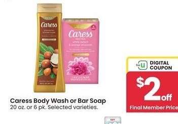 Caress Body Wash or Bar Soap - 20 oz. or 6 pk. Selected varieties.