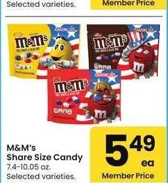 M&M'S Share Size Candy - 7.4-10.05 oz. Selected varieties.