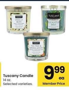 Tuscany Candle - 14 oz. Selected varieties.