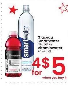 Glaceau Smartwater 1 ltr. btl. or Vitaminwater 20 oz. btl.