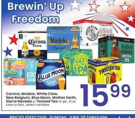 Corona, Modelo, White Claw, New Belgium, Blue Moon, Mother Earth, Sierra Nevada or Twisted Tea - 12 - pk., 12 oz. cans or btls., select varieties
