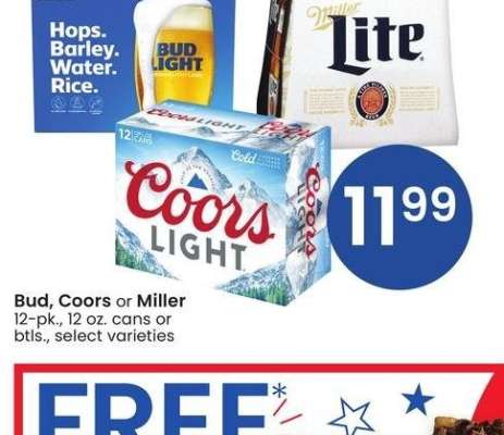 Bud, Coors or Miller - 12 - pk., 12 oz. cans or btls., select varieties