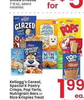 Kellogg's Cereal, Special K Pastry Crisps, Pop Tarts, Nutrigrain Bars or Rice Krispies Treat - select sizes and varieties